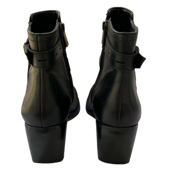 Naturalizer Fenya Black Size 9 Boots Leather Heeled Ankle Booties EUC - Picture 5 of 13